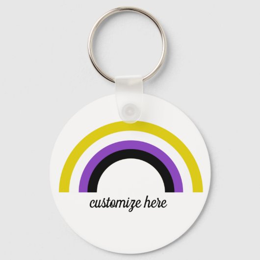 Porte-clés Arc en ciel non binaire (Recto)
