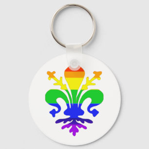 Porte-clés Arc-en-ciel stylisé Fleur de Lis