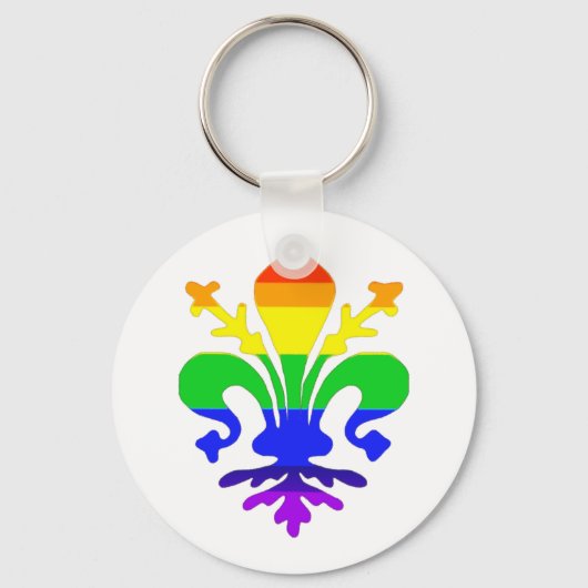 Porte-clés Arc-en-ciel stylisé Fleur de Lis (Recto)