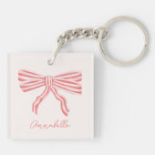 Porte-clés Arc rose et prénom (Dos)