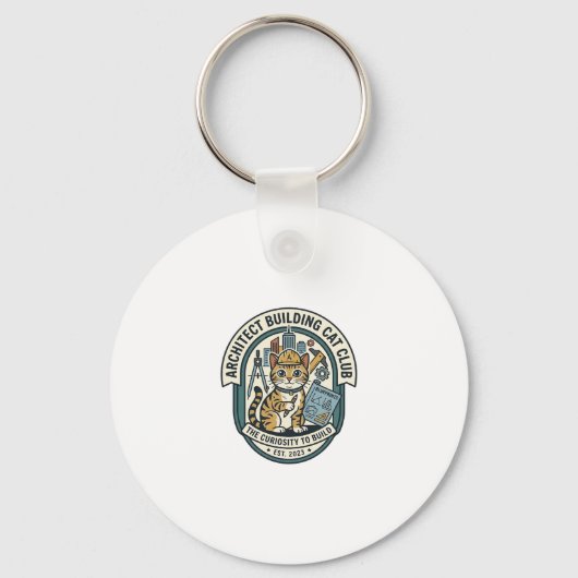 Porte-clés Architect Building Cat Cat Graphic Tee Art - Archi (Recto)