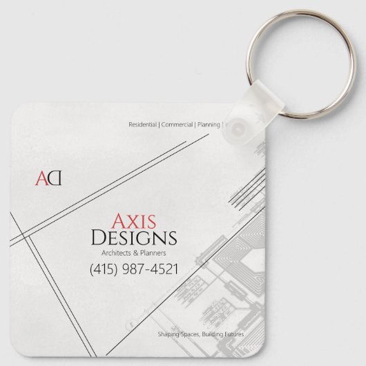 Porte-clés Architecte | Conception de plan (Dos)