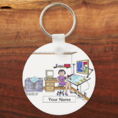 Porte-clés Architecte personnalisée - Ingénieur, Dessin fémin (Recto)