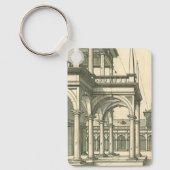 Porte-clés Architecture Ancienne, Cour romaine avec Colonnes (Recto)