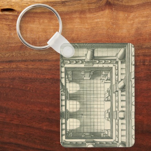 Porte-clés Architecture Ancienne, Perspective de la cour de l (Recto)