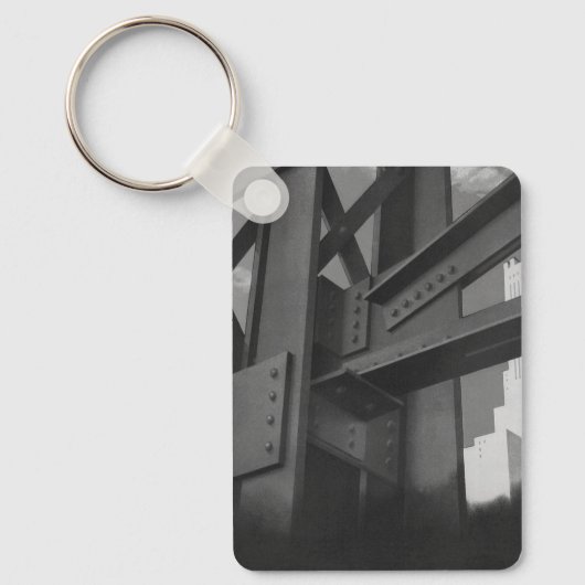 Porte-clés Architecture de gratte-ciel en construction en aci (Recto)