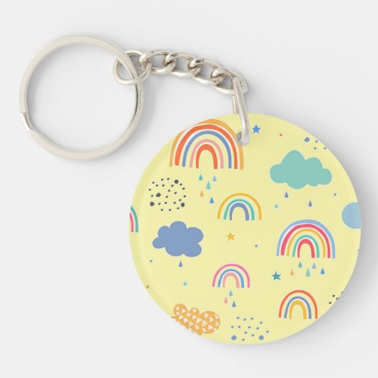 Porte-clés Arcs-en-ciel et nuages (Devant)