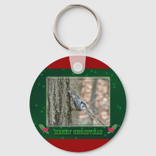 Porte-clés Ardoise Grey Nuthatch Noël Songbird Noël