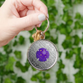 Porte-clés Argent Damask avec faux lapis lazuli gemstone (Main)