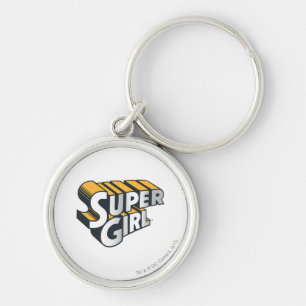 Porte-clés Argent de Supergirl et logo orange