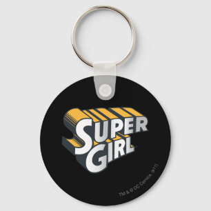 Porte-clés Argent de Supergirl et logo orange