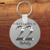 Porte-clés Argent métallique 22e anniversaire (Recto)
