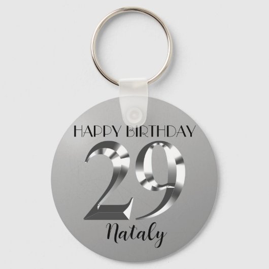 Porte-clés Argent métallique 29e anniversaire (Recto)