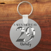 Porte-clés Argent métallique 29e anniversaire (Recto)