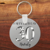 Porte-clés Argent métallique 30e anniversaire (Recto)