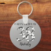 Porte-clés Argent métallique 38e anniversaire (Recto)