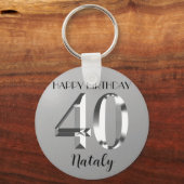 Porte-clés Argent métallique 40e anniversaire (Recto)