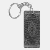 Porte-clés Argent Ornamental avec votre Porte - clé Monogram (Devant gauche)