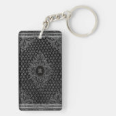 Porte-clés Argent Ornamental avec votre Porte - clé Monogram (Dos)