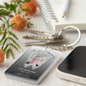 Porte-clés Argent personnalisé ailes d'angle mémorial Ajouter (Devant droit)