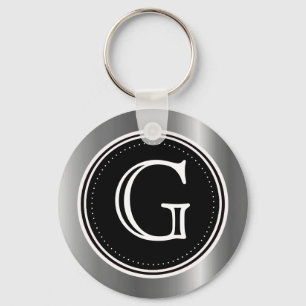 Porte-clés Argent Triple Monogramme Porte - clé Cercles