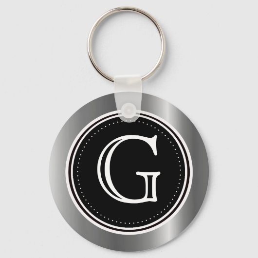 Porte-clés Argent Triple Monogramme Porte - clé Cercles (Recto)