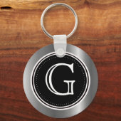 Porte-clés Argent Triple Monogramme Porte - clé Cercles (Recto)