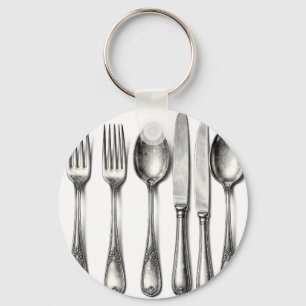 Porte-clés Argenterie Vintage Vaisselle de Cuisine Ornée