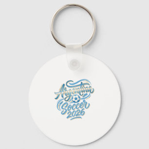 Porte-clés Argentine Football 2026 Football Gras Pays Typogra