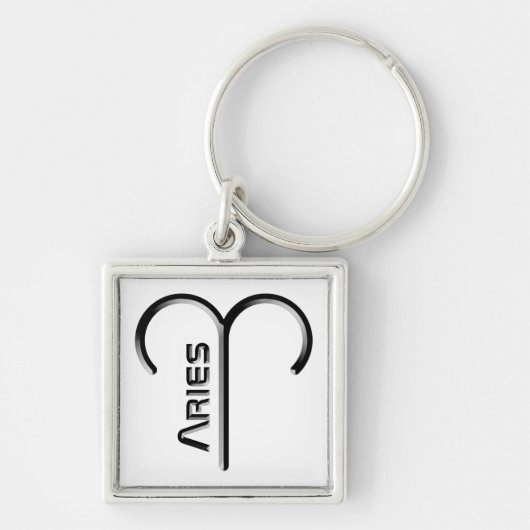 Porte-clés ARIES, Conception abstraite du signe zodiaque, (Devant)