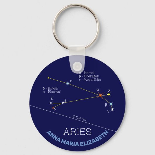Porte-clés Aries de Zodiac Constellation (Recto)