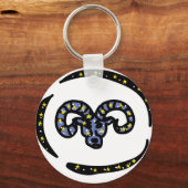 Porte-clés Aries Ram Zodiac Keychain – Minimal Cosmic Ram (Recto)