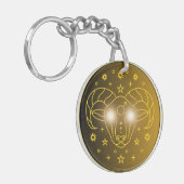 Porte-clés Aries Zodiac Emblem | Minimal Celestial Symbol (Devant gauche)