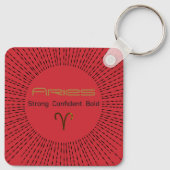 Porte-clés Aries Zodiac Metal Porte - clé Retro Design (Dos)