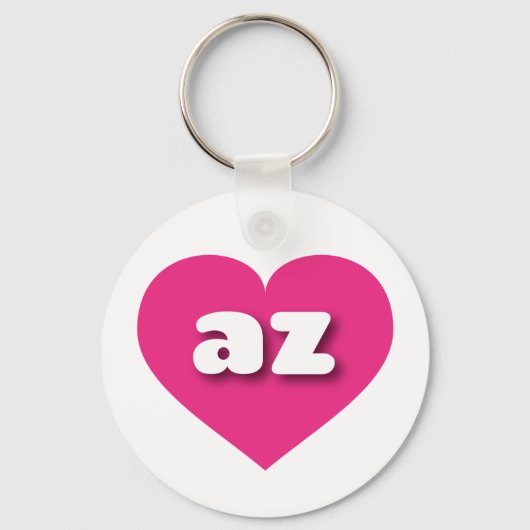 Porte-clés Arizona coeur rose chaud - J'aime az (Recto)