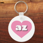 Porte-clés Arizona coeur rose - J'aime az (Recto)