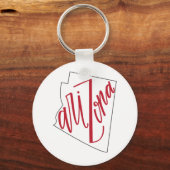 Porte-clés Arizona | Design de typographie d'État (Recto)