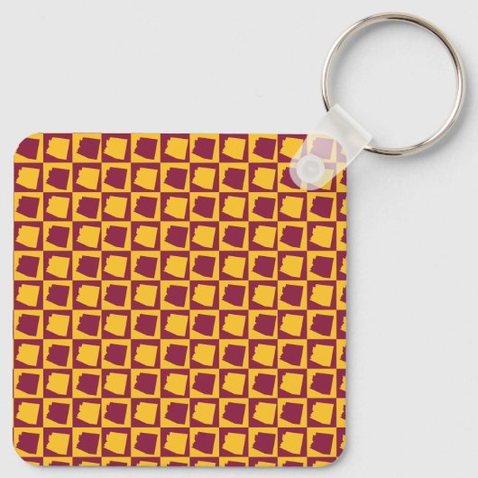 Porte-clés Arizona Geometric Maroon and Gold Pattern (Dos)