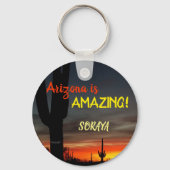 Porte-clés "Arizona is Amazing !" Cactus Sunset Sonoran (Recto)