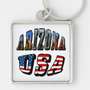 Porte-clés Arizona Picture et USA Flag Text