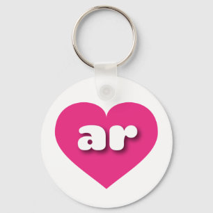 Porte-clés Arkansas coeur rose chaud - I love ar