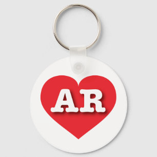 Porte-clés Arkansas Red Heart - J'aime AR