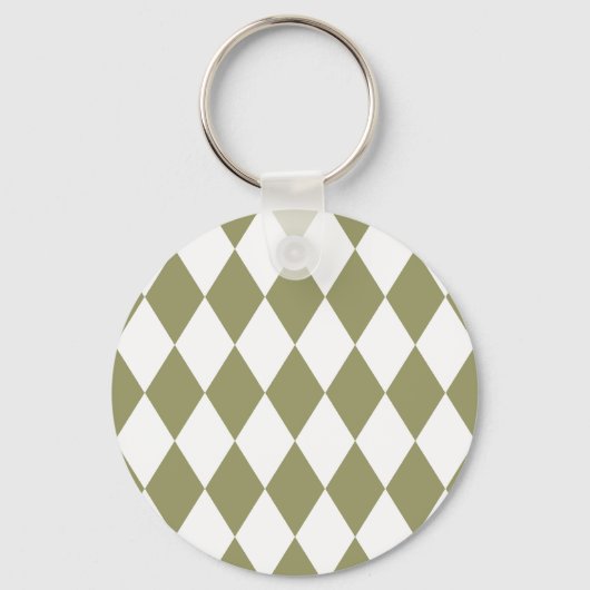 Porte-clés Arlequin Avocado et blanc (Recto)