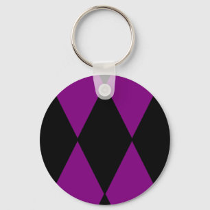 Porte-clés arléquin noir violet