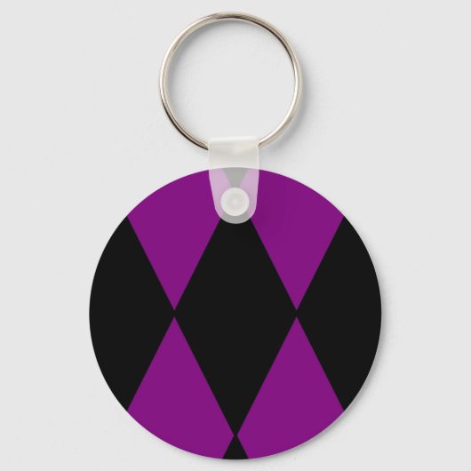 Porte-clés arléquin noir violet (Recto)