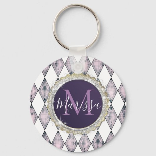 Porte-clés Arlequin rose (Verso)