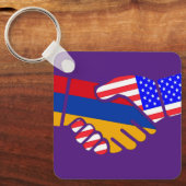 Porte-clés Arménie États-Unis Drapeaux Porte - clé (Recto)