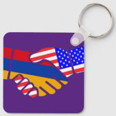 Porte-clés Arménie États-Unis Drapeaux Porte - clé (Dos)