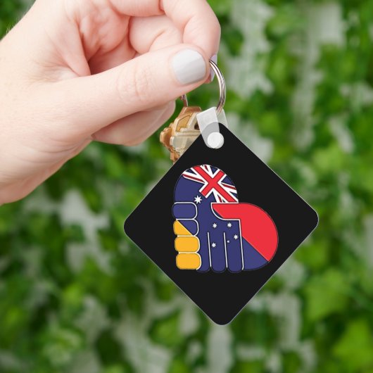 Porte-clés Arménie Royaume-Uni Drapeaux Porte - clé (main)