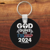 Porte-clés Armes À Feu Et Trump Drapeau Américain 2024 (Recto)